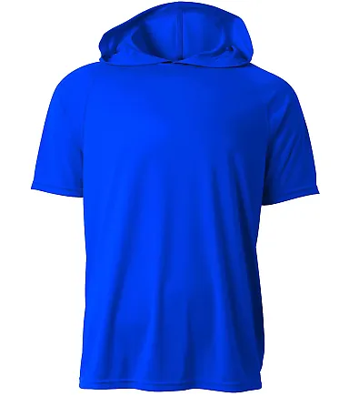 A4 N3408 - Cooling Performance Short Sleeve Hooded ROYAL front view