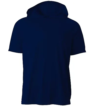 A4 N3408 - Cooling Performance Short Sleeve Hooded NAVY front view