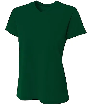 A4 NW3402 - Women's Sprint Short Sleeve V-neck FOREST front view