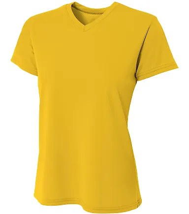 A4 NW3402 - Women's Sprint Short Sleeve V-neck GOLD front view