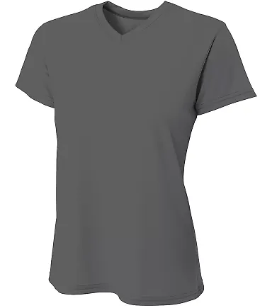 A4 NW3402 - Women's Sprint Short Sleeve V-neck GRAPHITE front view