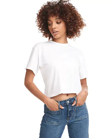Next Level Apparel 1580 Ladies' Ideal Crop T-Shirt WHITE front view