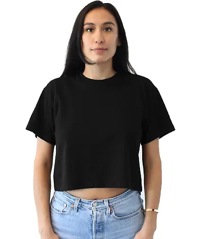 Next Level Apparel 1580 Ladies' Ideal Crop T-Shirt BLACK front view