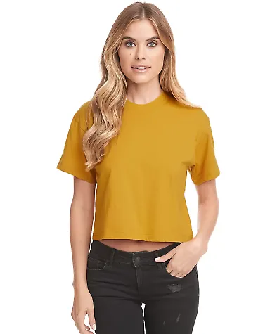Next Level Apparel 1580 Ladies' Ideal Crop T-Shirt ANTIQUE GOLD front view