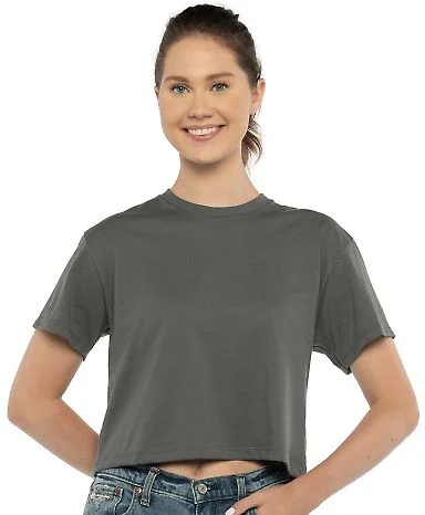 Next Level Apparel 1580 Ladies' Ideal Crop T-Shirt in Dark grey front view