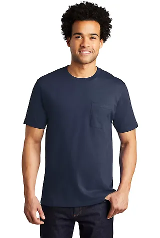 Port & Company PC600P    Bouncer Pocket Tee Navy Blue front view