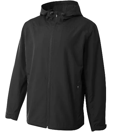 Men's Full-Zip Force Windbreaker Jacket BLACK front view