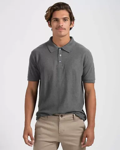 Tultex 400 - Unisex Sport Polo Heather Charcoal front view
