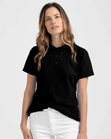 Tultex 401 - Women's Sport Polo Black front view