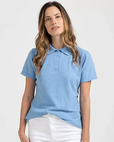 Tultex 401 - Women's Sport Polo Heather Light Blue front view