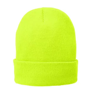 Port & Company CP90L    Fleece-Lined Knit Cap in Neon yellow front view
