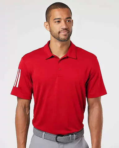 Adidas Golf Clothing A480 Floating 3-Stripes Sport Team Power Red/ White front view