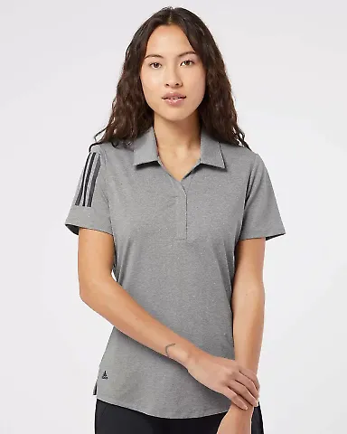 Adidas Golf Clothing A481 Women's Floating 3-Strip Grey Three Heather/ Black front view