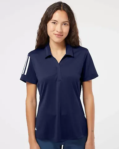 Adidas Golf Clothing A481 Women's Floating 3-Strip Team Navy Blue/ White front view