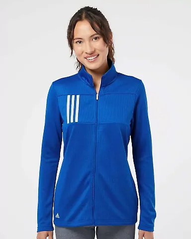 Adidas Golf Clothing A483 Women's 3-Stripes Double Team Royal/ Grey Two front view