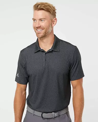 Adidas Golf Clothing A498 Diamond Dot Print Sport  Black/ White/ Grey Three front view