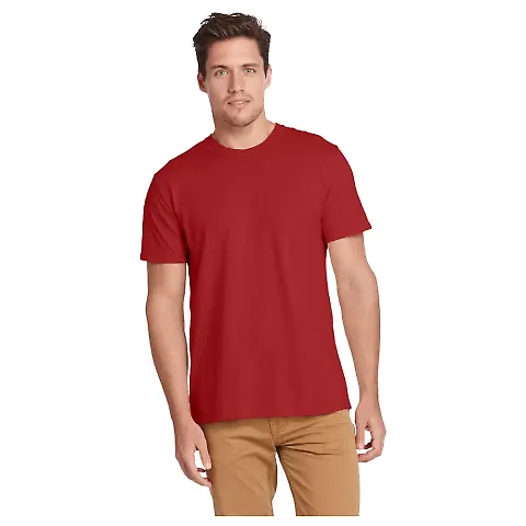 Delta Apparel 12600L   Adult S/S Tee in New red front view