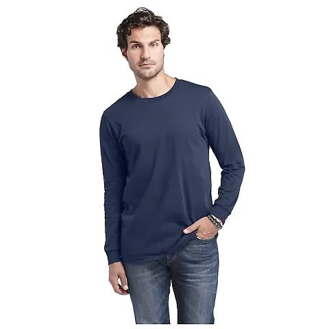 Delta Apparel 12640   Adult L/S Tee in Athletic navy front view