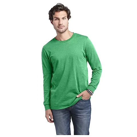 Delta Apparel 12640   Adult L/S Tee in Kelly heather front view