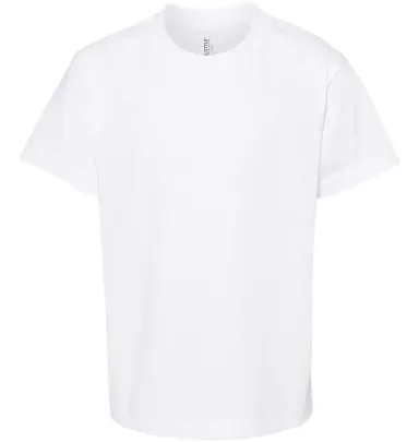 3381 ALSTYLE Youth Retail Short Sleeve Tee White front view