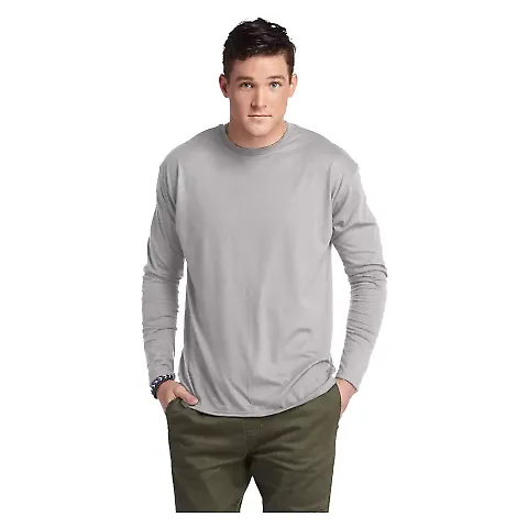 Delta Apparel 616535   Adult L/S Tee in Silver front view