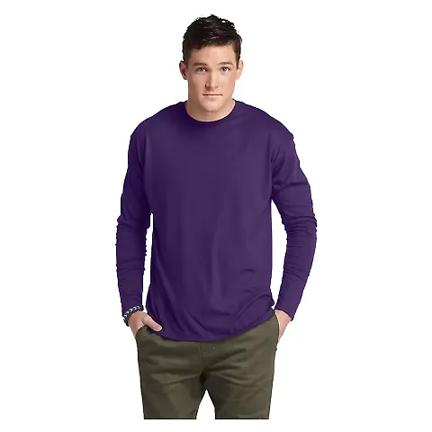 Delta Apparel 616535   Adult L/S Tee in Purple front view