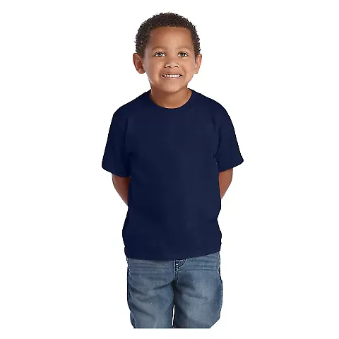 Delta Apparel 65300   Juvenile S/S Tee in True navy front view