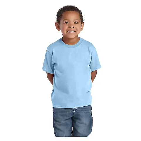 Delta Apparel 65300   Juvenile S/S Tee in Sky blue front view