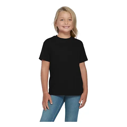 Delta Apparel 65359   Youth Retail Tee in Black front view
