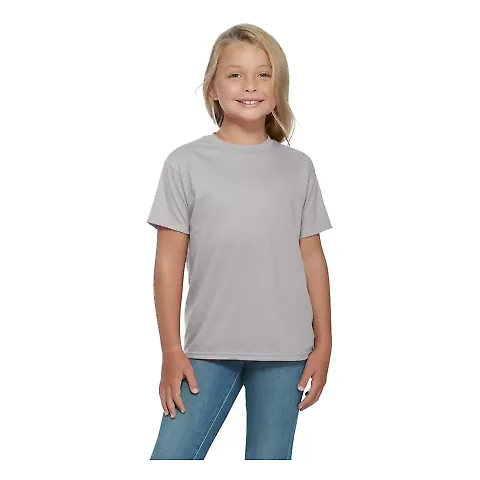 Delta Apparel 65359   Youth Retail Tee in Silver front view