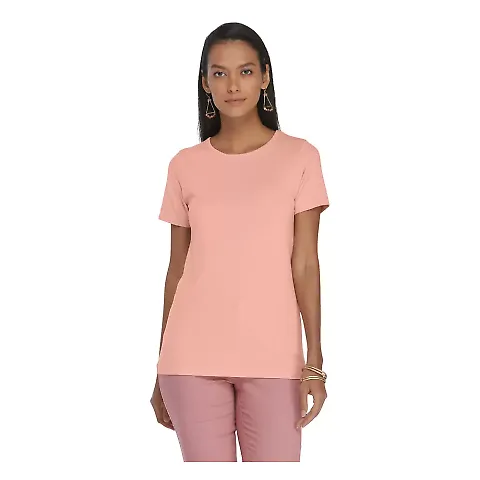 Delta Apparel P513C   Lds Band Crew CVC in Blush front view