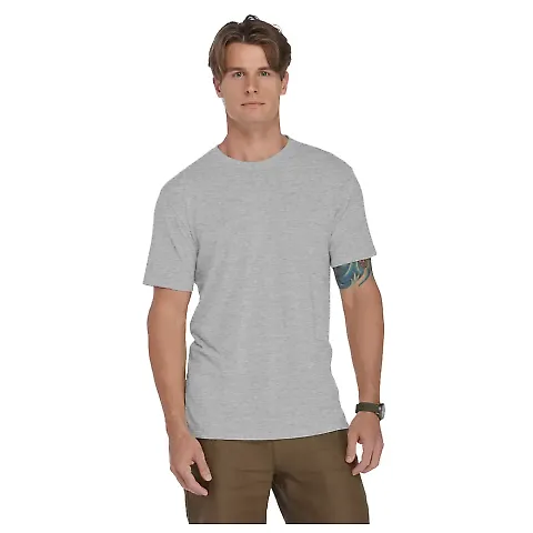 Delta Apparel P601T Adlt Short Sleeve Crew Triblen in Athletic heather front view