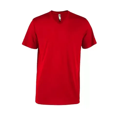 Delta Apparel P602C   Adlt V-Neck CVC in Red fh9 front view