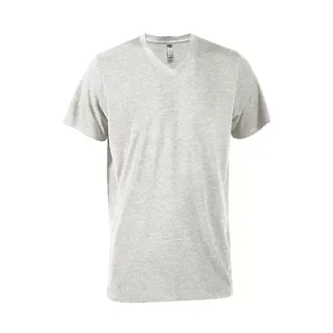 Delta Apparel P602T   Adlt V-Neck TRI in Oatmeal heather k2z front view
