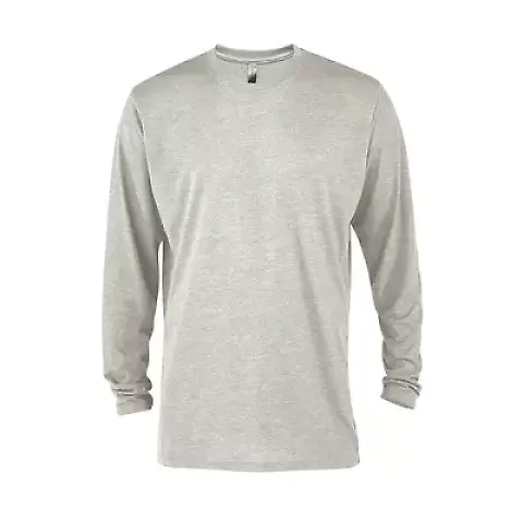 Delta Apparel P603T   Adlt LS Crew TRI in Oatmeal heather k2z front view