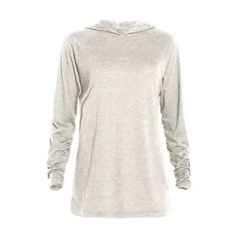 Delta Apparel P909T   Adlt PO Hood TRI in Oatmeal heather k2z front view