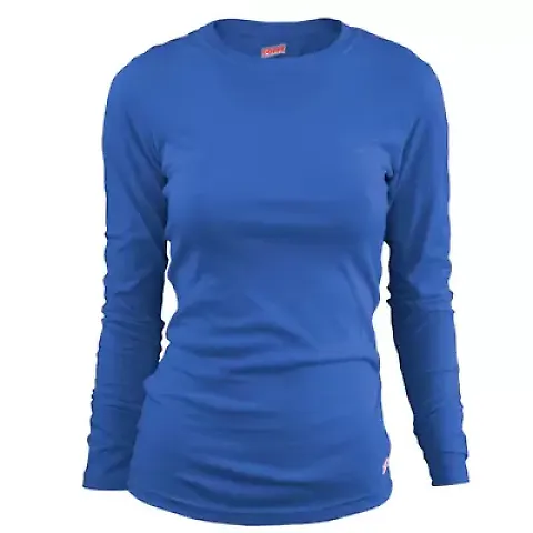 Delta Apparel S6562GP   Girls LS Crew in Royal front view