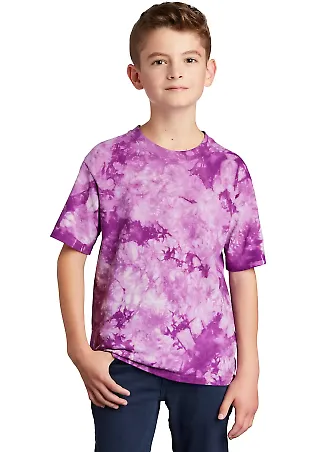 Port & Company PC145Y     Youth Crystal Tie-Dye Te Purple front view