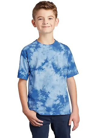 Port & Company PC145Y     Youth Crystal Tie-Dye Te Sky Blue front view