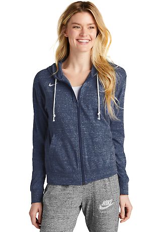 Nike CN9402  Ladies Gym Vintage Full-Zip Hoodie in Tm navy front view