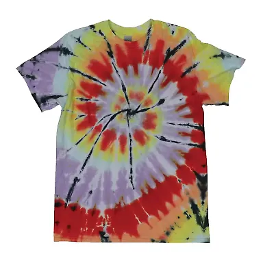 Dyenomite 200TD Rainbow Cut-Spiral Tie-Dyed T-Shir in Energy front view