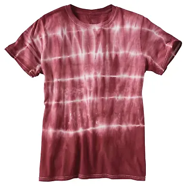 Dyenomite 640SB Shibori Tie Dye T-Shirt in Maroon front view