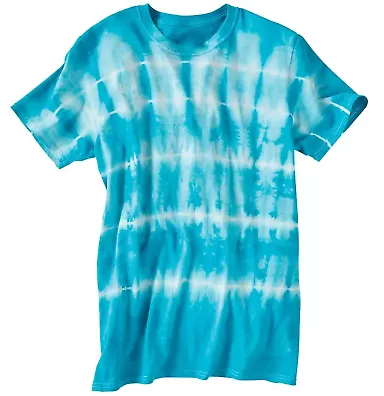Dyenomite 640SB Shibori Tie Dye T-Shirt Turquoise front view