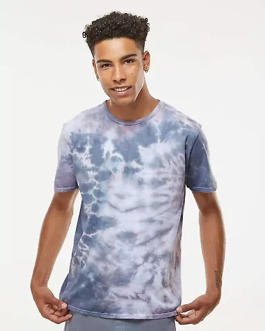 Dyenomite 640LM LaMer Over-Dyed Crinkle Tie Dye T- in Arctic front view