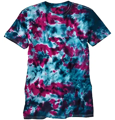 Dyenomite 640LM LaMer Over-Dyed Crinkle Tie Dye T- in Baltic front view