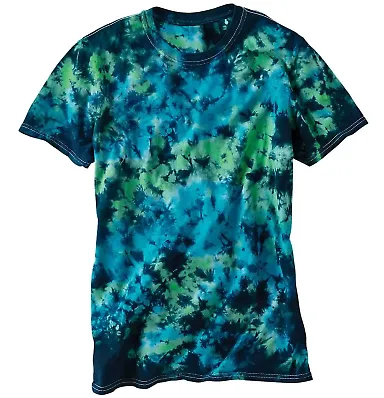 Dyenomite 640LM LaMer Over-Dyed Crinkle Tie Dye T- in Caribbean front view