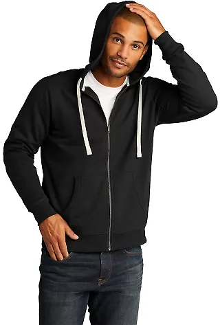 District Clothing DT8102 District   Re-Fleece  Ful in Black front view
