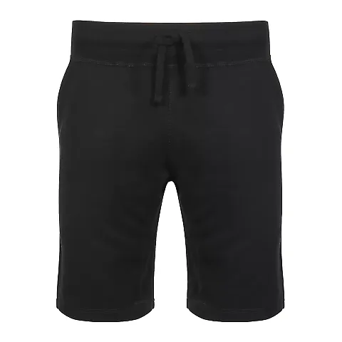 3001BS Unisex Heavyweight Fleece Shorts 6pc packs  BLACK front view