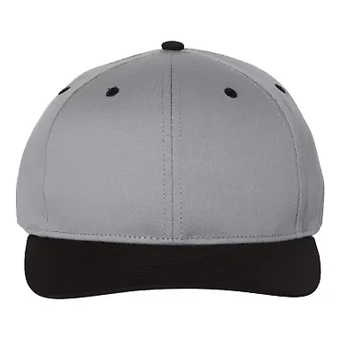 Richardson Hats 212 Pro Twill Snapback Cap Grey/ Black front view