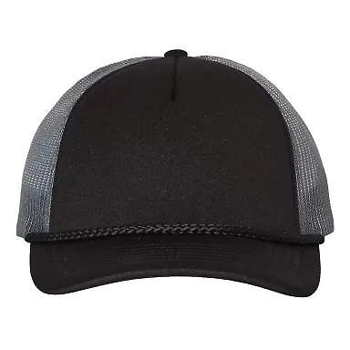 Richardson Hats 213 Low Pro Foamie Trucker Cap Black/ Charcoal/ Black front view